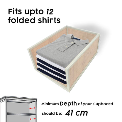 Stackable Cloth Storage - Cupboard Organiser for Shirt (Ivory)