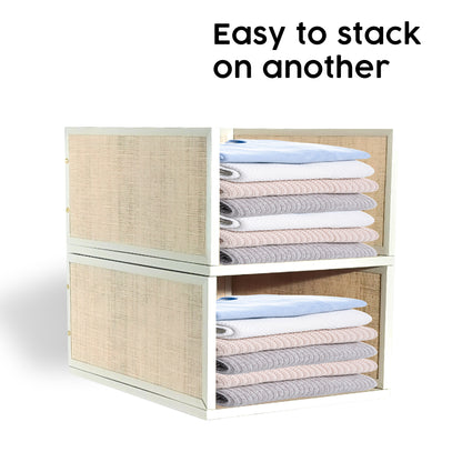 Stackable Cloth Storage - Cupboard Organiser for Shirt (Ivory)